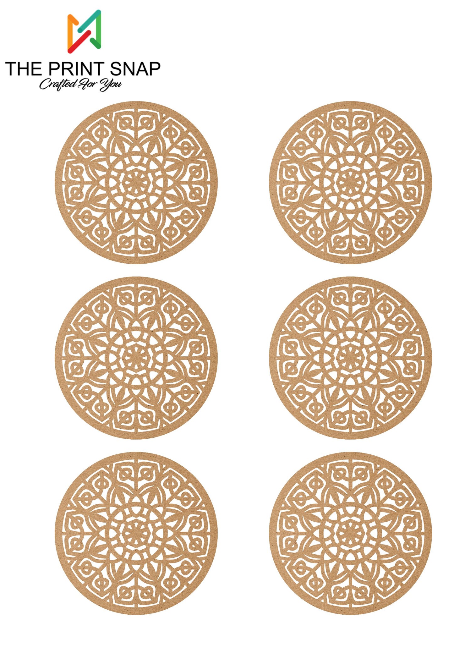 MDF Coaster with Stand | Mandala Design 001