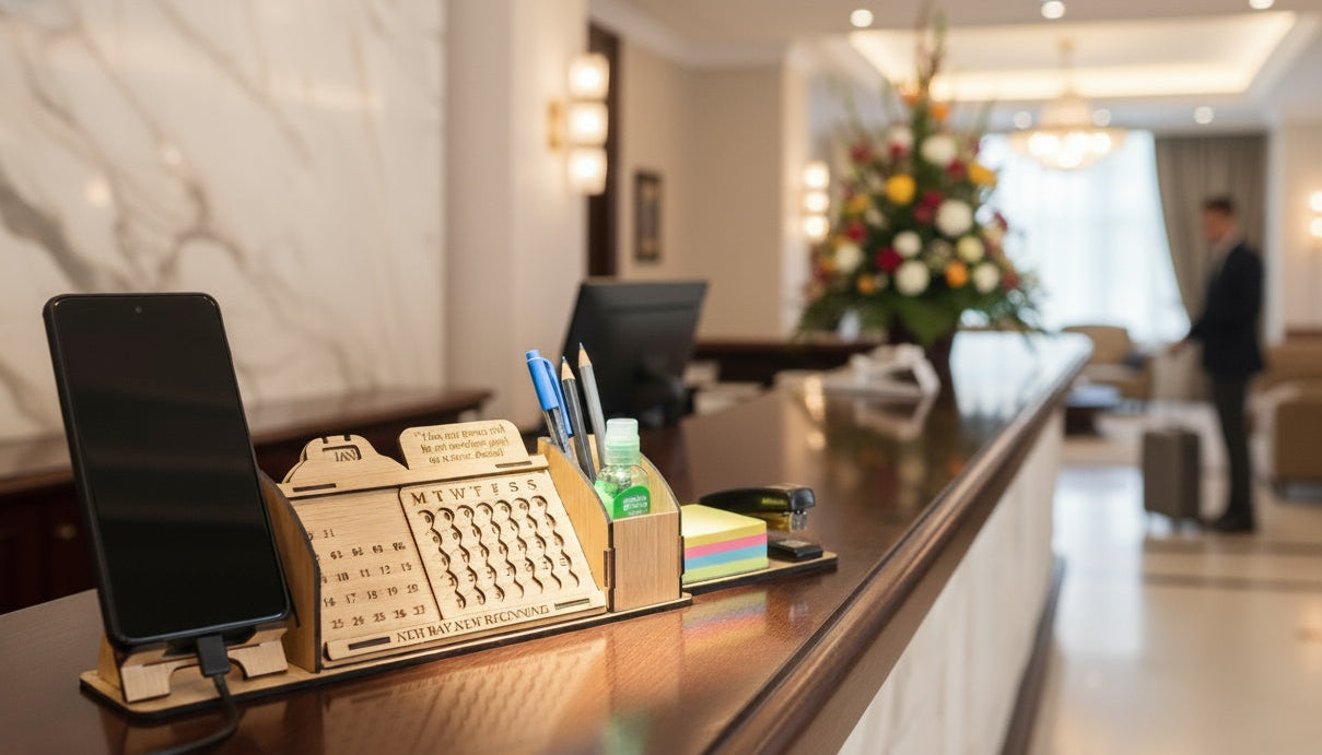 Lifetime Perpetual Calendar With Desk Organizer and Mobile Stand | Desk Calendar | Mobile Accessories | Corporate Gift
