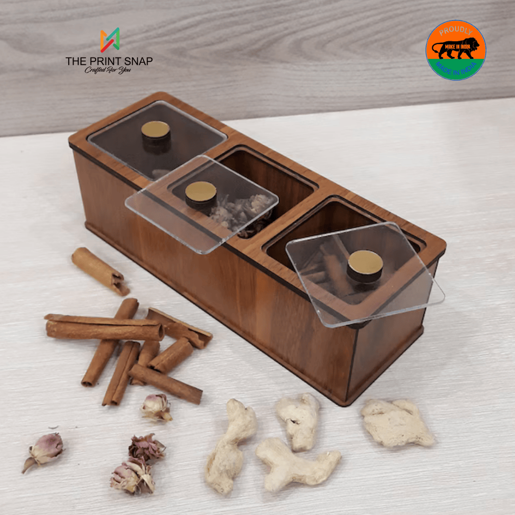 Corporate Gift - Dry Fruit Box | Premium Corporate Gift | Handcrafted | Custom Branding | 3 Compartment Sleek Box