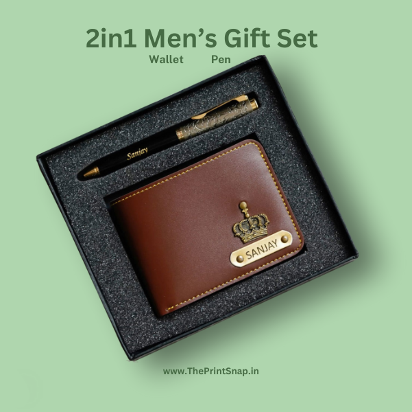 2in1 Men's Wallet Gift Set | Personalized Combo Gift set For Men