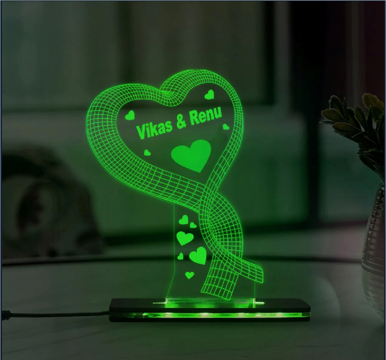 Love Heart - 3D Illusion Lamp | Happy Anniversary