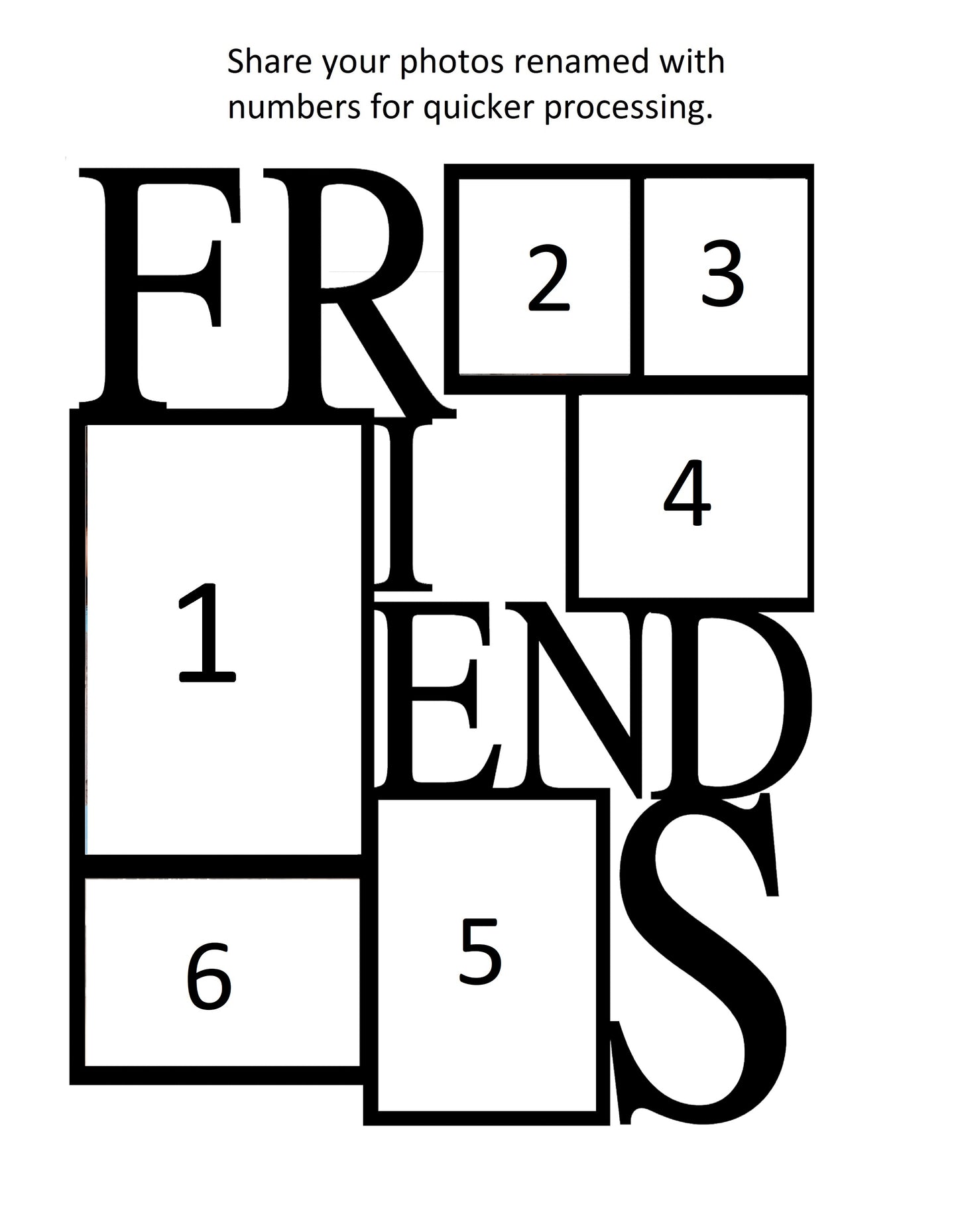 Friends - 6 Pic Personalised Collage Photo Frame