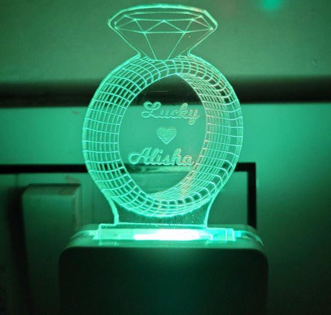 Best Couple | Diamond Ring 3D Illusion Lamp