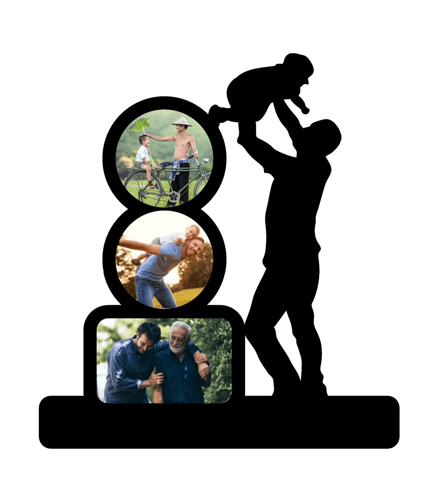 Best Dad Wooden Frame | 3 Photo