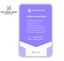 Employee ID card with custom photo, name, logo, and barcode – printed on durable PVC for office and corporate use.