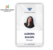 Employee ID card with custom photo, name, logo, and barcode – printed on durable PVC for office and corporate use.