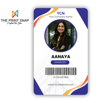 Employee ID card with custom photo, name, logo, and barcode – printed on durable PVC for office and corporate use.
