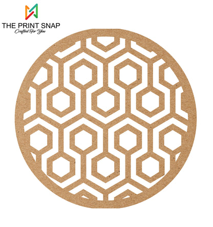 MDF Coaster with Stand | Tea Coaster | Set of 6 | Mandala Design 004