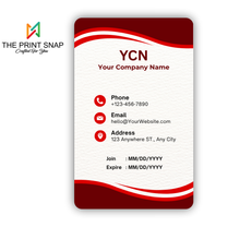Employee ID card with custom photo, name, logo, and barcode – printed on durable PVC for office and corporate use.