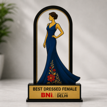 The Print Snap Premium Personalized Trophy | Custom Corporate Award | Employee Recognition Award | Best Dressed Female | Acrylic & Wooden Trophy | PT-008