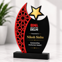 The Print Snap Premium Personalized Trophy | Custom Corporate Award | Employee Recognition Award | Acrylic & Wooden Trophy | PT-001