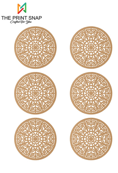 MDF Coaster with Stand | Mandala Design 001
