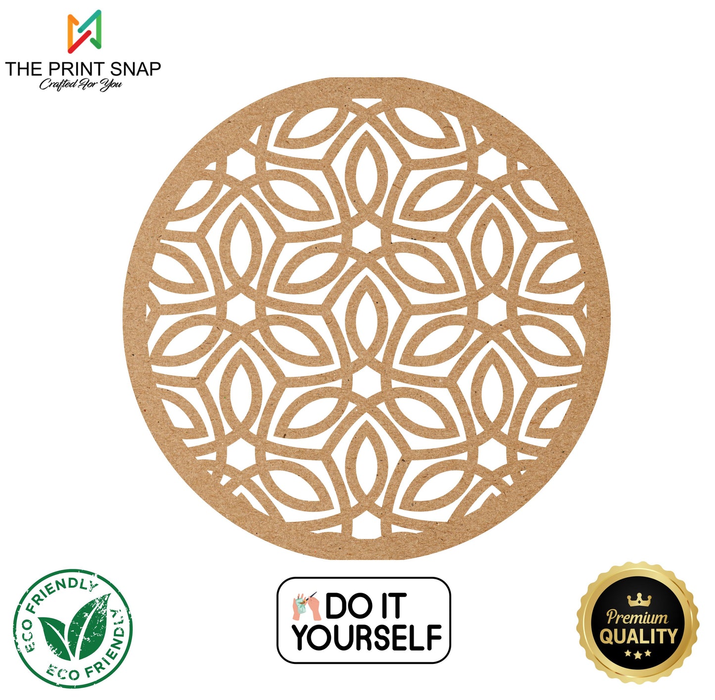 MDF Coaster with Stand | Tea Coaster | Set of 6 | Mandala Design 003