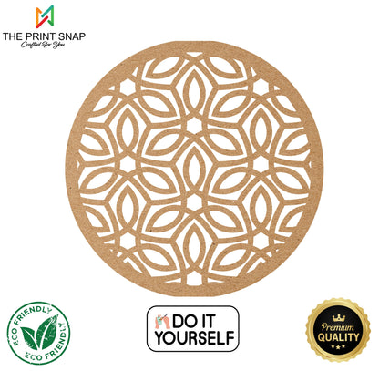 MDF Coaster with Stand | Tea Coaster | Set of 6 | Mandala Design 003
