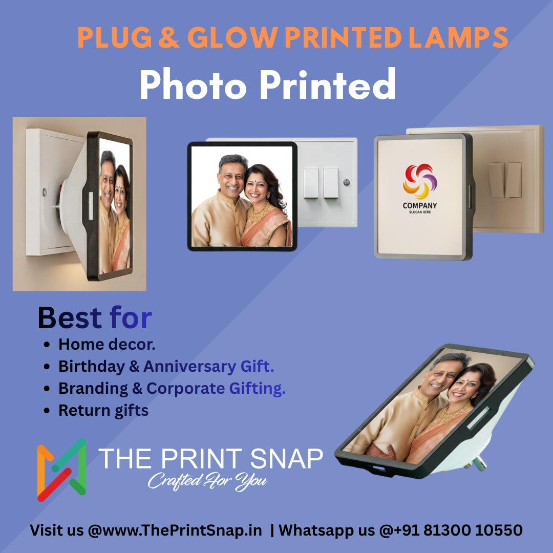 Personalized Plug & Glow Night Lamp – Custom Photo Printed LED