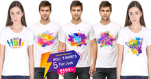 Holi Printed T-Shirts | Combo of 5