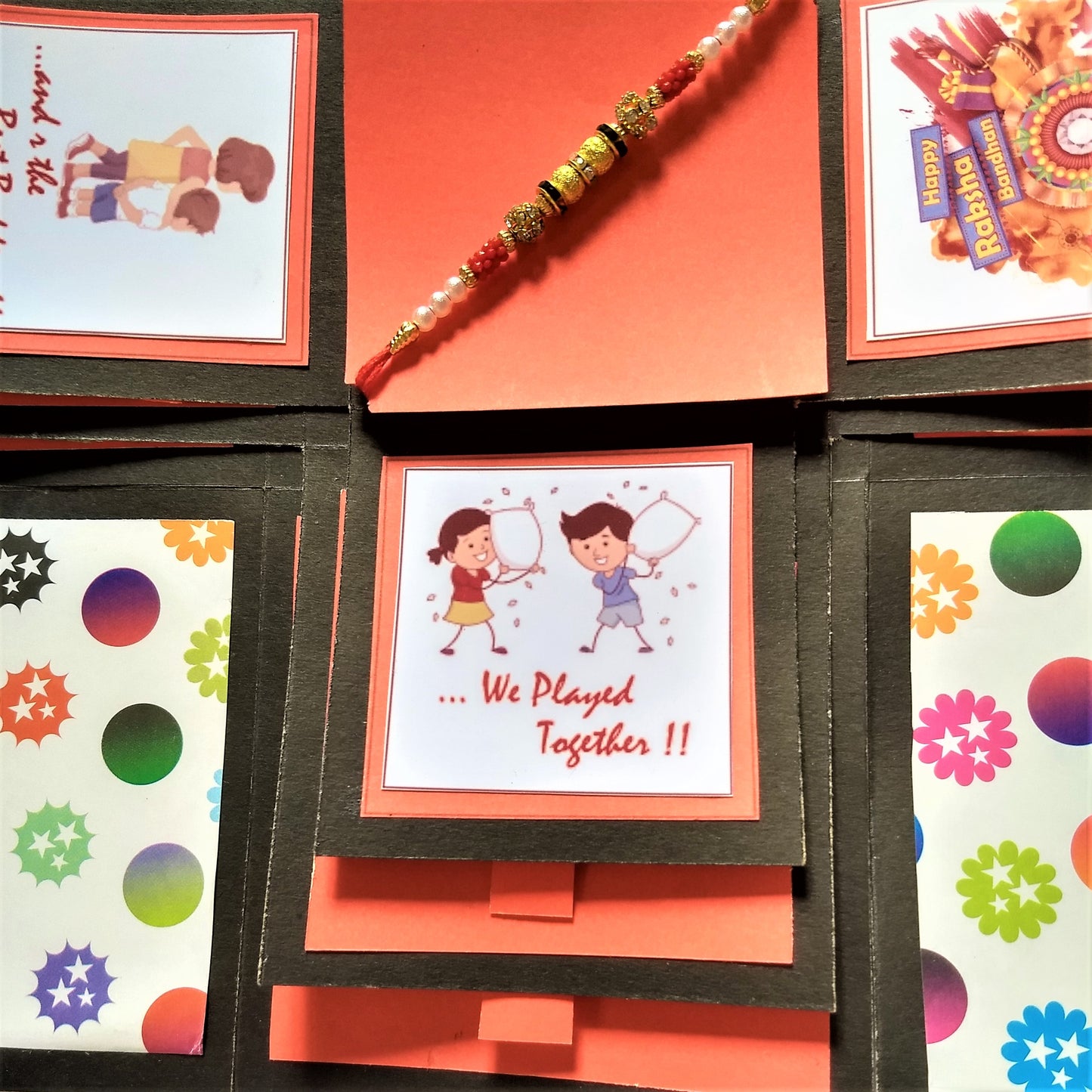 Rakhi Explosion Box | 8 Photo & 8 Message Card