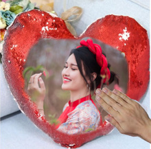 Heart Shape Magic Cushion | Red Sequin